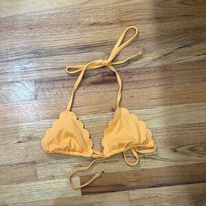 Aerie Vibrant Orange Scalloped Bikini Top